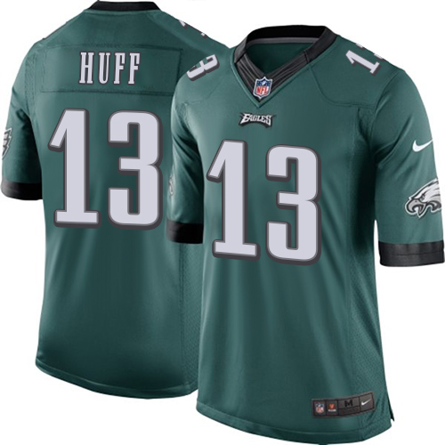 Men's Limited Josh Huff Nike Jersey Midnight Green Home - #13 NFL Philadelphia Eagles